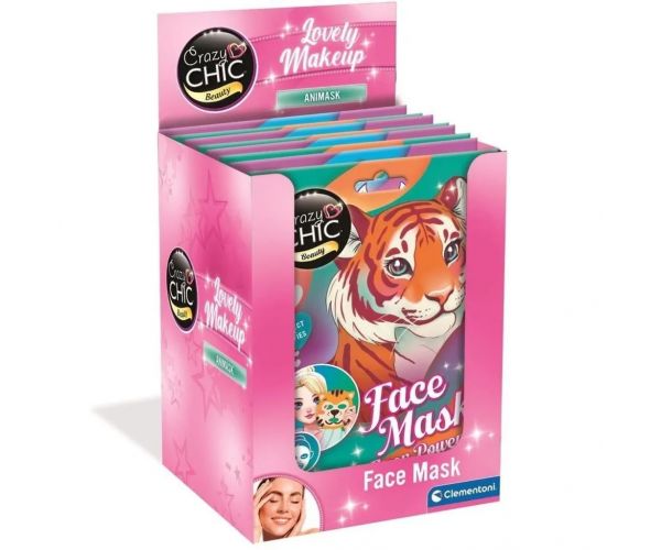 Crazy Chic: Beauty - mască facială cu animale, în mai multe variante, 1 buc. - Clementoni