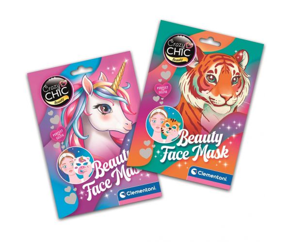 Crazy Chic: Beauty - mască facială cu animale, în mai multe variante, 1 buc. - Clementoni