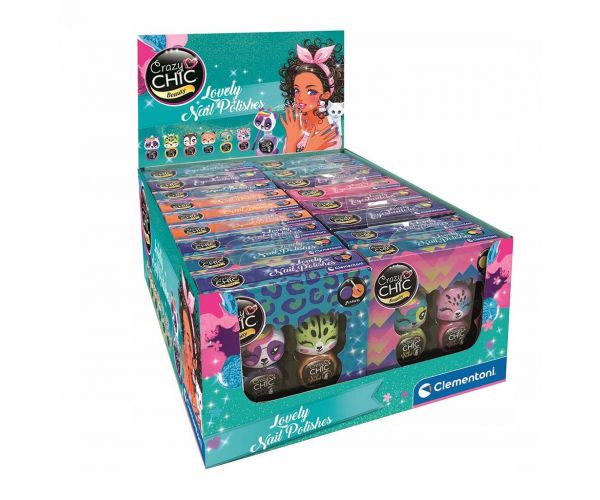 Crazy Chic: Set de două lacuri de unghii cu animale drăguțe, diferite modele, 1 bucată - Clementoni