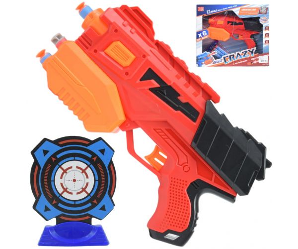 Crazy Launcher: Manuális szivacslövő szett céltáblával és lövedékkel 24cm