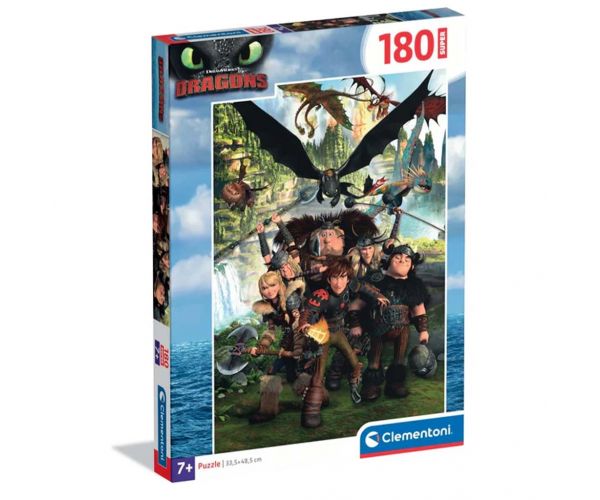 Cum să-ți dresezi dragonul puzzle super de 180 piese - Clementoni
