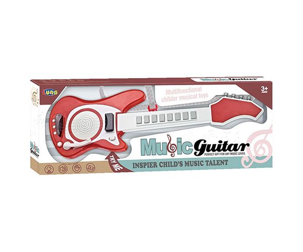 Piros színű játék elektromos gitár 66cm-es