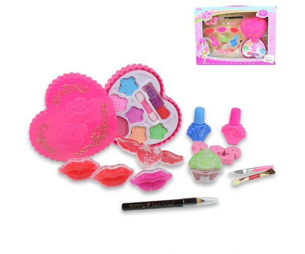 Cute Girl: Set de machiaj cu paleta de farduri, lac de unghii si luciu de buze