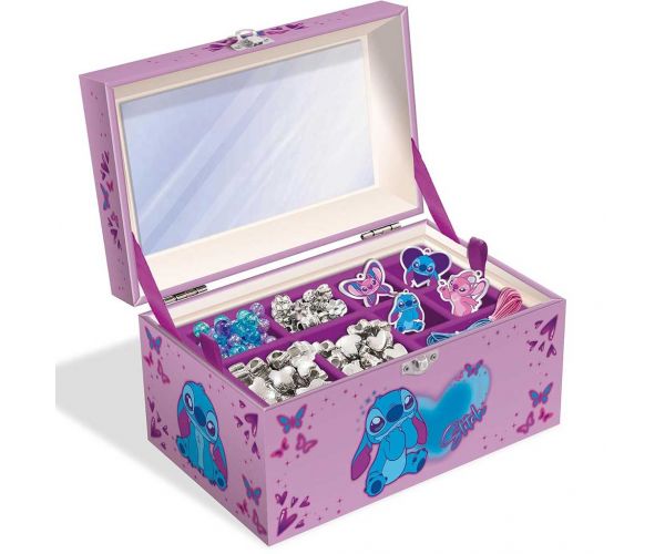 Cutie de bijuterii Disney Stitch cu mărgele de înșirat - Lisciani