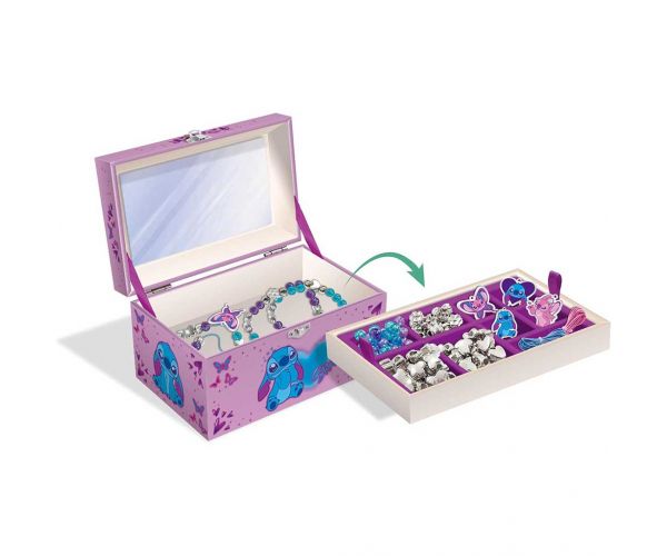 Cutie de bijuterii Disney Stitch cu mărgele de înșirat - Lisciani