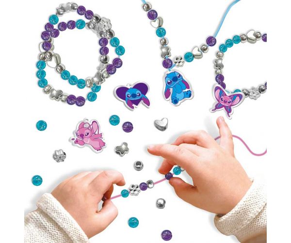 Cutie de bijuterii Disney Stitch cu mărgele de înșirat - Lisciani