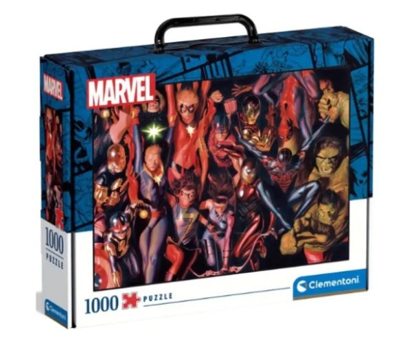 Supereroi Marvel 1000 bucăți puzzle valiză cutie de depozitare - Clementoni