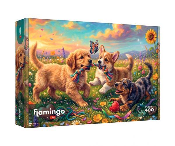 Flamingo de puzzle Jucători cățeluși puzzle de 400 de piese - Trefl