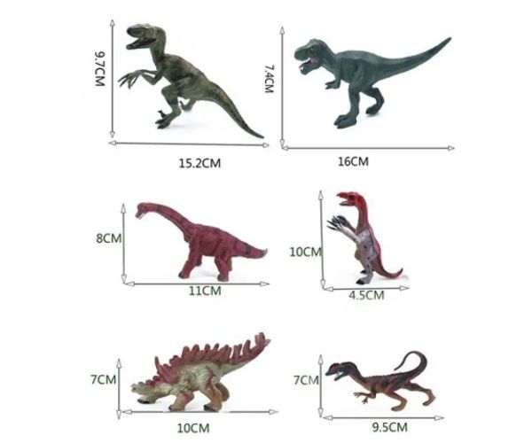 Dino World: 6 bucăți set dinozauri