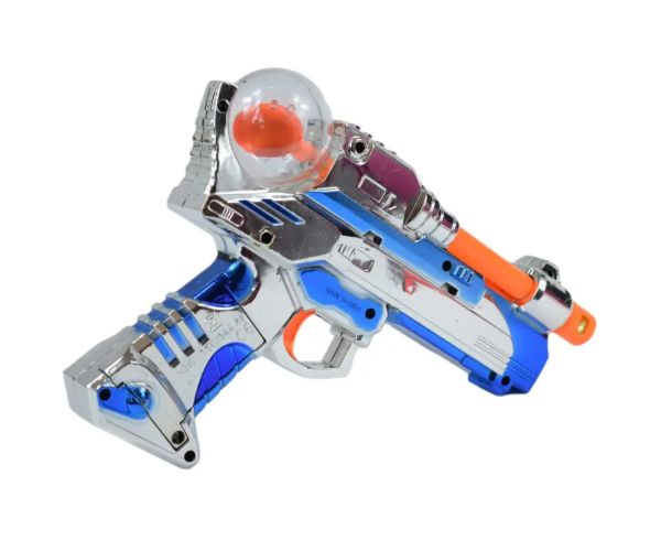 Space Warrior: Pistol spațial electric cromat cu lumină și sunet 24cm
