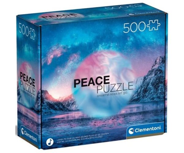 Peace Puzzle: Albastru deschis 500 bucăți puzzle - Clementoni