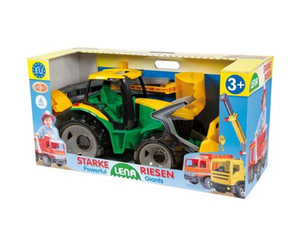LENA: Tractor uriaş de culoarea galben/verde 65cm