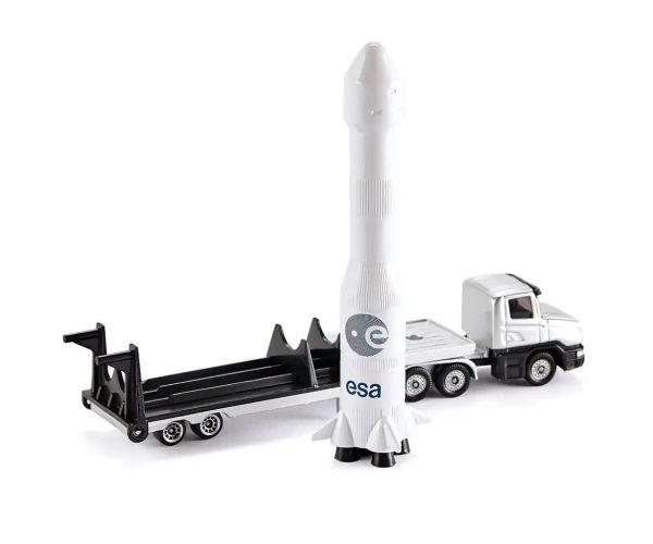 Camion misiune spațială SIKU cu rachetă și remorcă 1/87