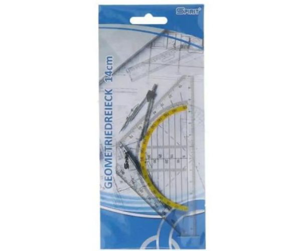 Spirit: Riglă formă triunghi transparentă 16cm