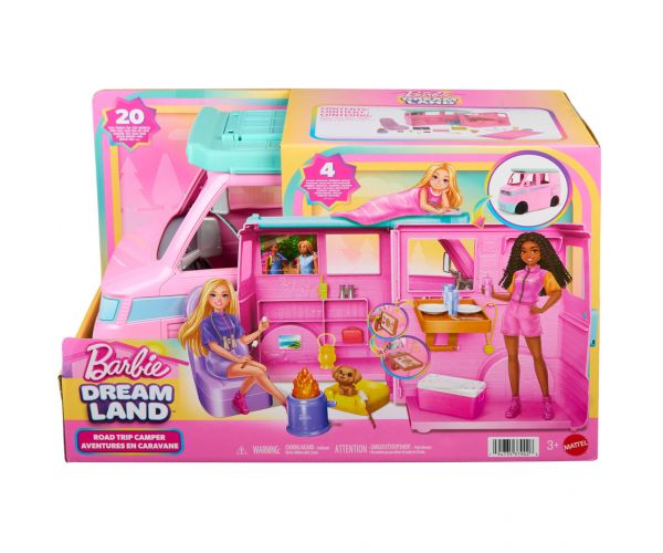 Barbie Dream Land Road Trip autorulotă cu 20 de accesorii – Mattel