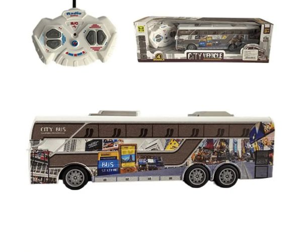Travel City Bus Telecomandă RC cu lumină 27MHz scara 1/32 25cm