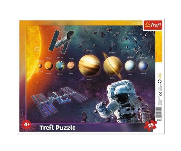 Sistem solar 25 bucăți puzzle cu ramă - Trefl