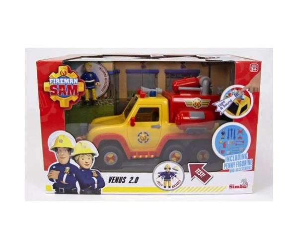 Sam Fireman: Venus 2.0 mașină de pompieri cu sunete și lumini set de joacă - Simba Toys