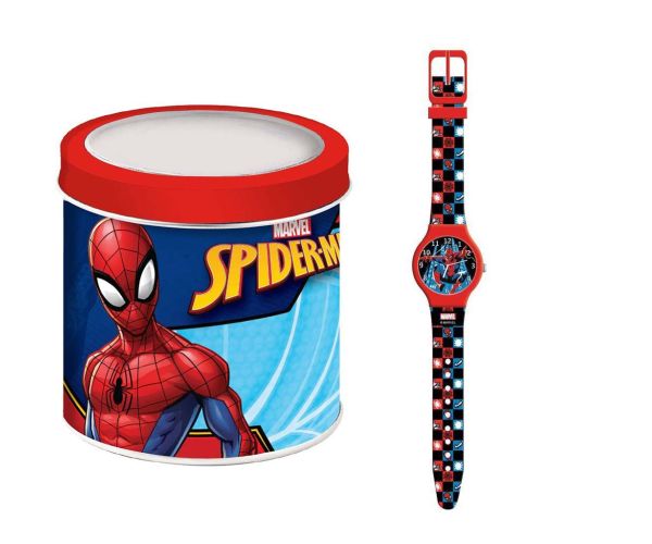 Luna: Ceas analog Spider-Man în cutie metalică