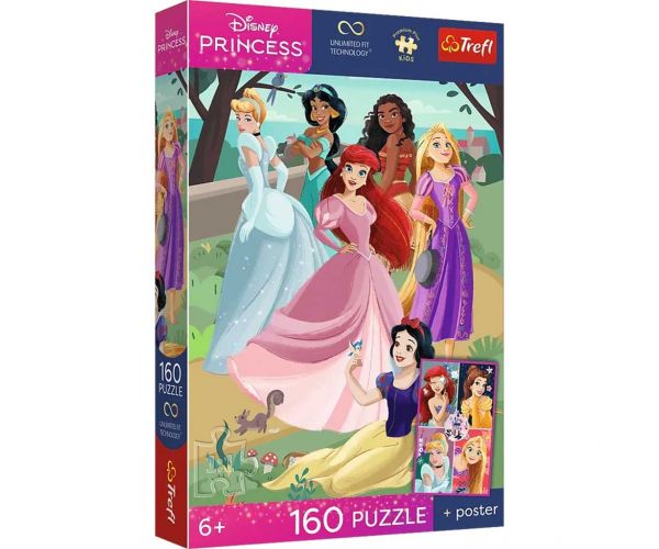 Puzzle cu postere Disney Prințese 160 de piese - Trefl