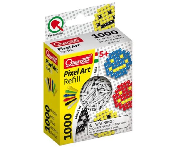Quercetti: Pixel Art culoarea albă 4mm biluțe set rezervă 1000 bucăți