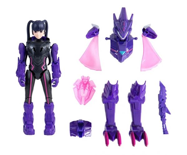 Quantum Heroes: Figurina de acțiune Dinoster Trina cu armură violetă de 20 cm
