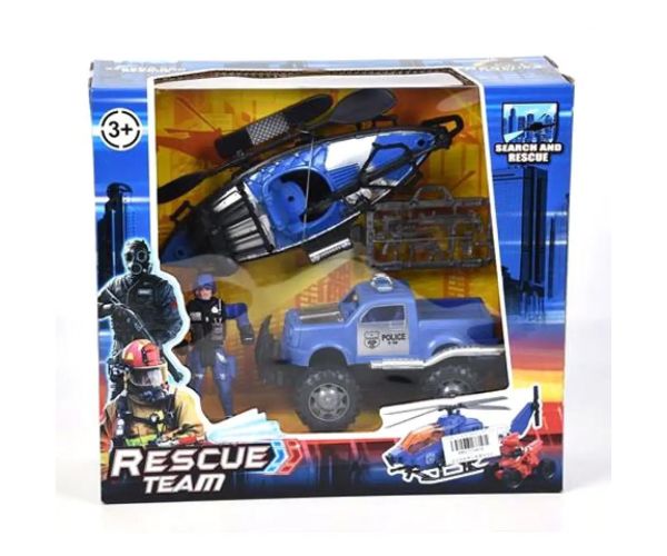 Rescue Team set de joacă Poliție cu Jeep și accesorii