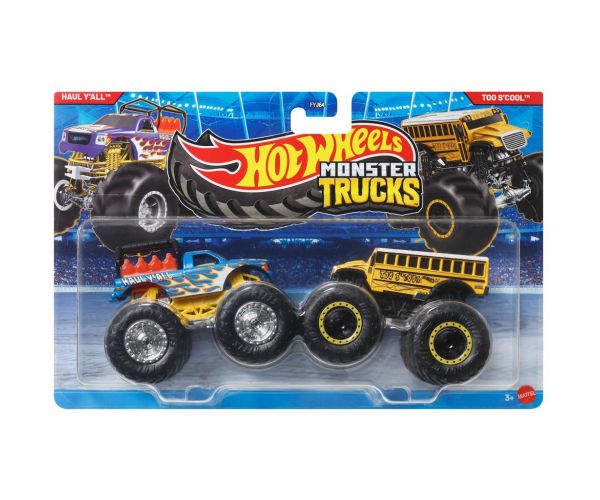 Hot Wheels Monster Trucks: Haul YAll vs Too SCool mașină 2buc. pachet 1/64 - Mattel