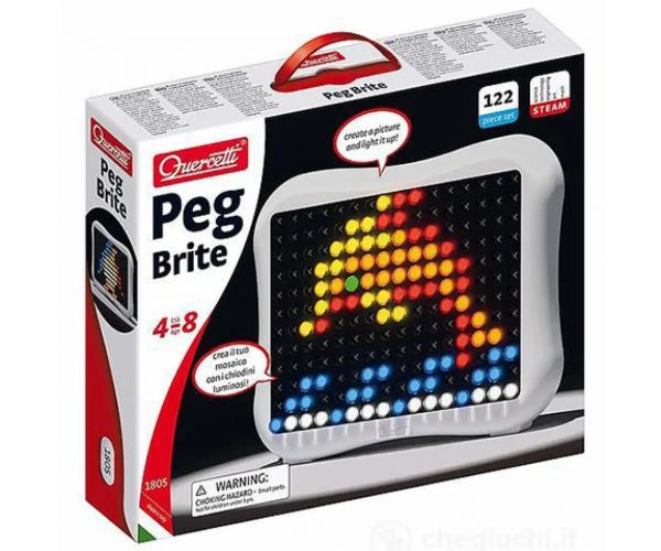Quercetti: Peg Brite set biluțe de cristal luminează 122 bucății