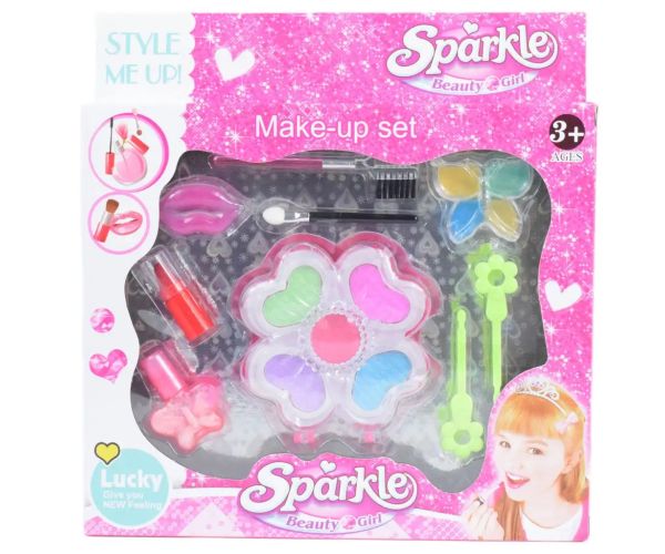 Sparkle Beauty Girl: Set de machiaj cu luciu de buze și paletă de farduri