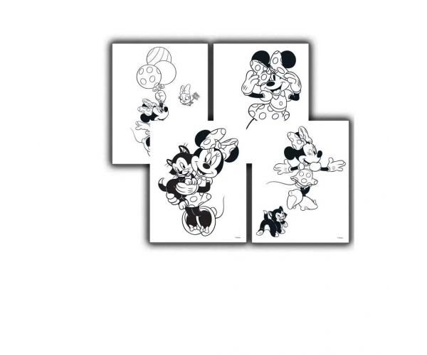 Luna: Carte de colorat cu Minnie Mouse, cu autocolante și 6 carioci