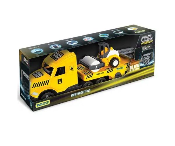 Magic Truck Technic: Camion cu vehicul și lumini 80cm - Wader
