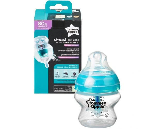 Tommee Tippee: Advanced ANTI-COLIC biberon turcoaz 150 ml (0 luni+)