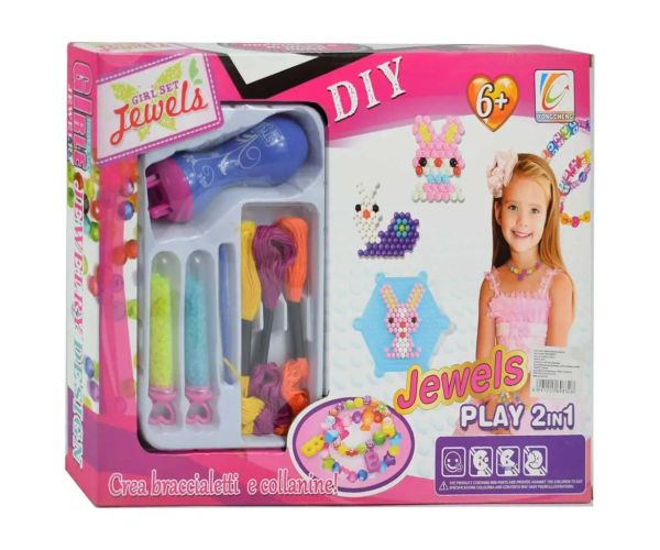 JewelsPlay: Set de mărgele pentru bijuterii 2 în 1 cu aparat și mărgele colorate
