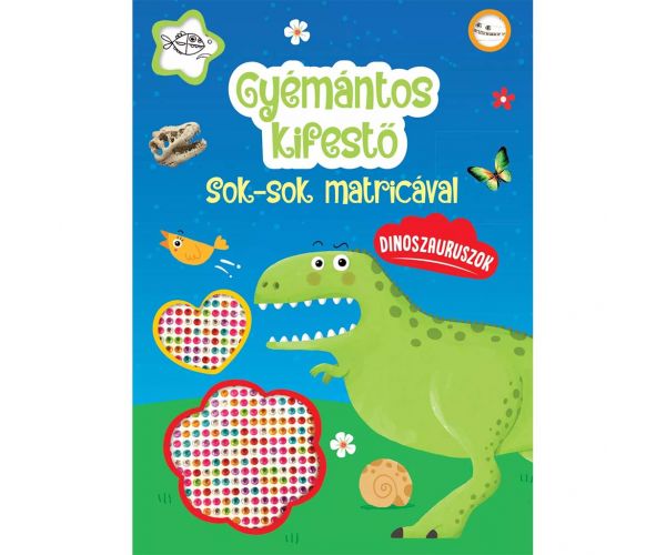 Carte de colorat cu diamante - Dinozauri