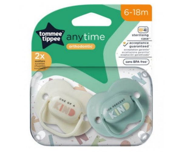 Tommee Tippee: AnyTime set de suzete cu bracke 2 bucăți (6-18 luni)