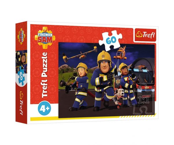 Sam pompierul în uniformă de erou - puzzle de 60 de piese - Trefl