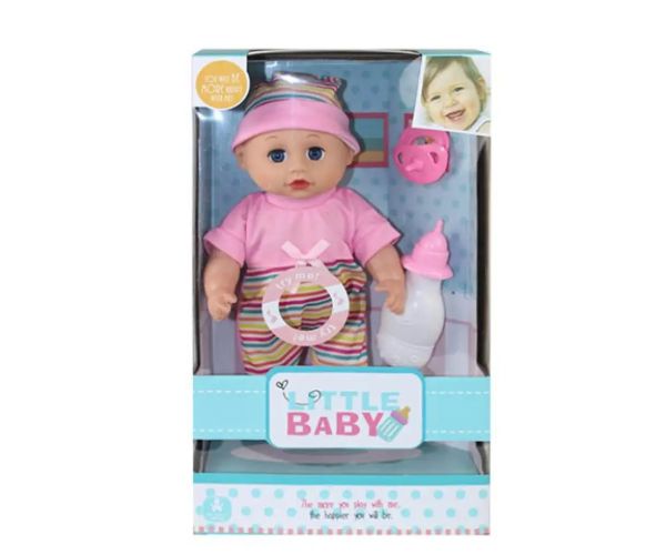 Păpușă în haine roz cu accesorii 30cm