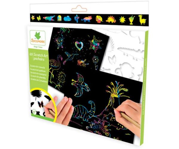 Scratch Art set cu șabloane 5 foi