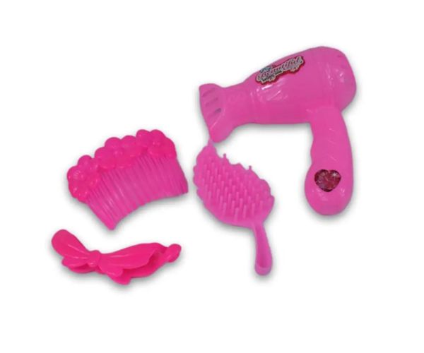 Set de frumusețe roz din 8 piese cu telefon, foarfecă și accesorii
