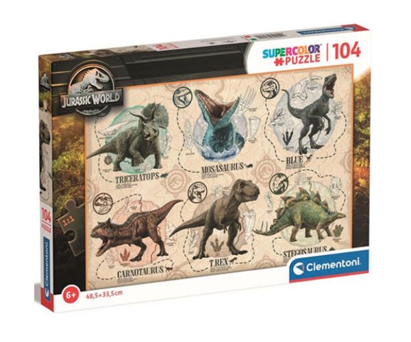Jurassic World 104buc.-Super Color Puzzle - Clementoni