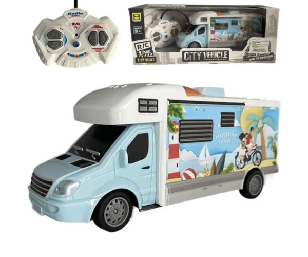 Holiday Travel autocaravană telecomandă RC cu lumină 27MHz 1/32 scară 20cm