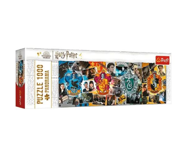 Wizarding World: Cele patru case de la Hogwarts Panoramă puzzle 1000 bucăți - Trefl