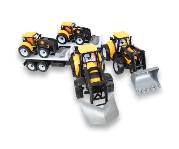 Engineering Truck: Set tractor din 2 părți cu remorcă și utilaj 46cm