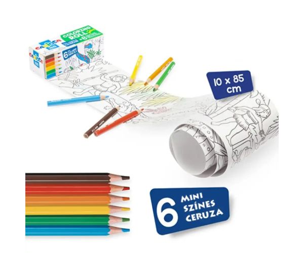 Coloring Roll mini cu 6 bucăți creioane colorate - Carioca