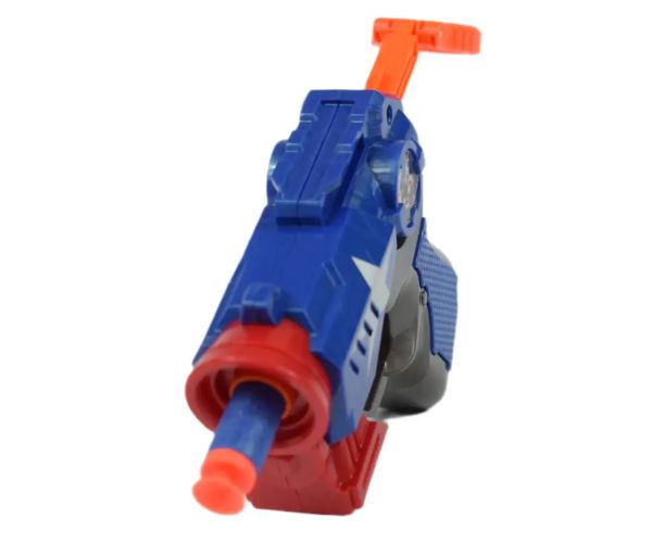 Cool Soft Bullet Gun: Pistol mic cu cartușe de culoare albastră 14cm
