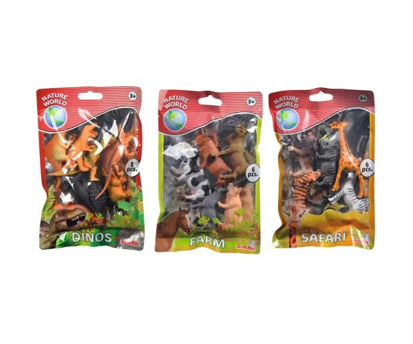 Set de figurine animale cu animale de fermă, dinozauri sau din junglă - Simba Toys