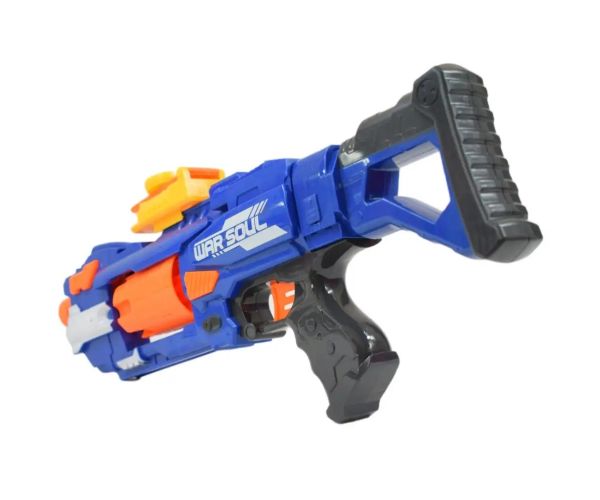 Soft Bullet Gun: Pistol manual cu magazie rotativă dimensiune 44cm