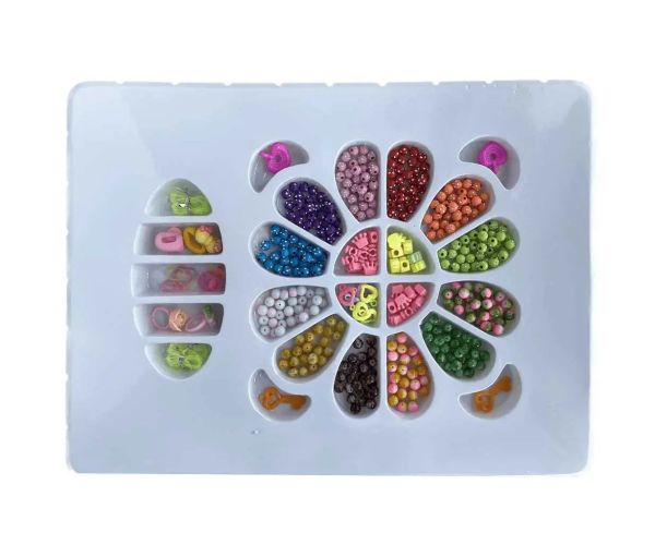 Beads Series: Set de bijuterii cu margele, elastic de par si pandantiv cu peste 500 de margele