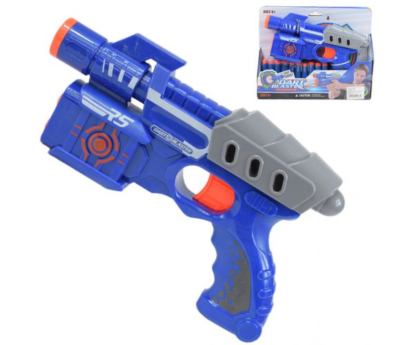 Dart Blaster: Armă manuală cu gloanțe de burete cu o distanță de tragere de 18 metri dimensiun 24 cm